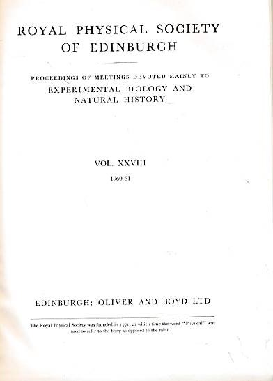 Proceedings of the Royal Physical Society of Edinburgh. Volumes XXVIII-XXIX. 1960-1965