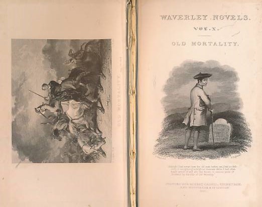 The Heart of Midlothian + The Bride of Lammermoor + Old Mortality. Cadell 1848 Waverley Novels. 4 volume set.