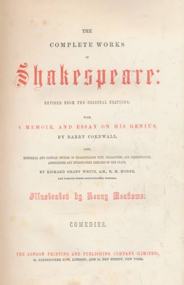 The Complete Works of Shakespeare. 7 volume set. London edition.