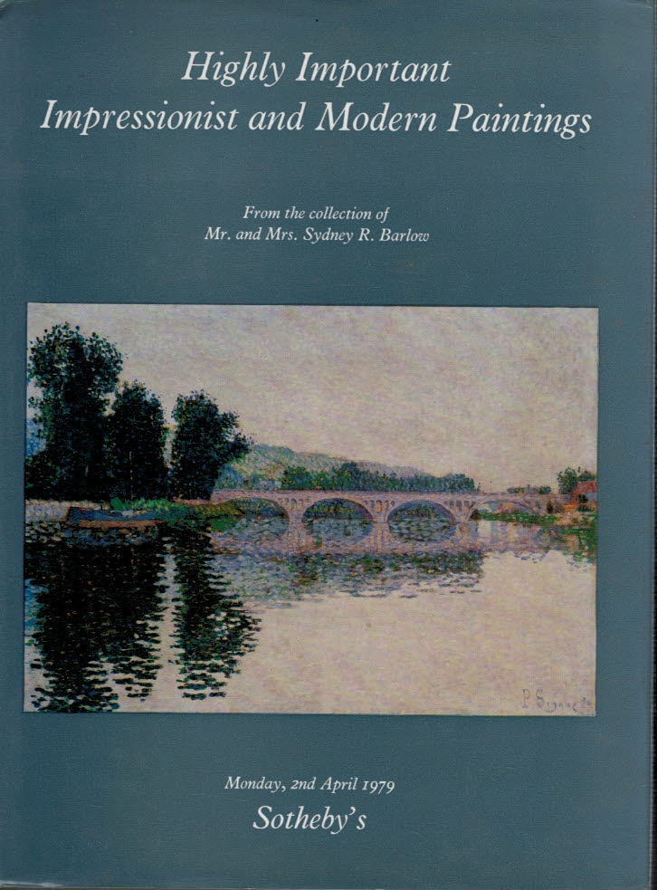 SOTHEBY'S - Highly Important Impressionist and Modern Paintings. April 1979