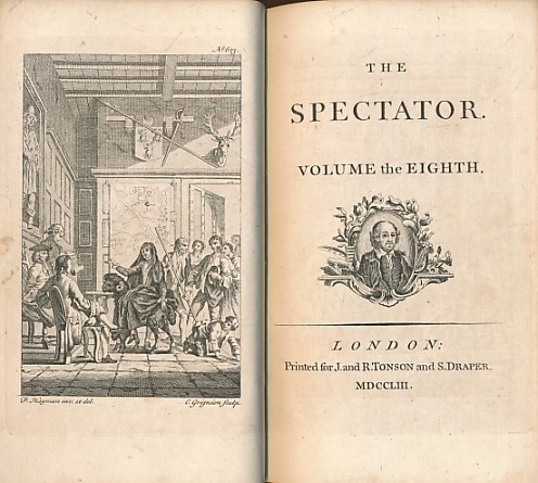 STEELE, RICHARD; ADDISON, JOSEPH; OGLE, N; &C - The Spectator. Volume the Eighth. Issues 556 - 635. June - December 1714
