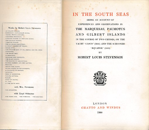 STEVENSON, ROBERT LOUIS - In the South Seas