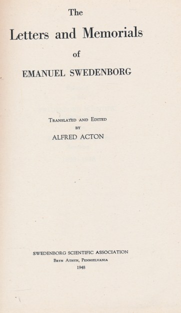 Letters and Memorials of Swedenborg [1709 - 1748].