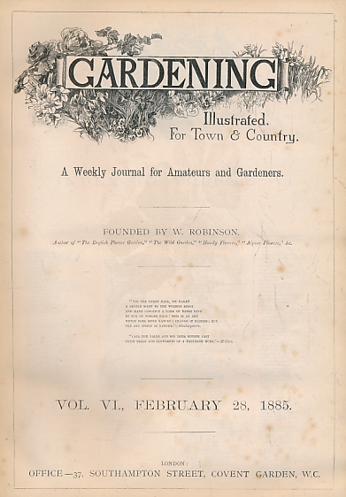 ROBINSON, W - Gardening Illustrated. Volume VI. March 1884 - February 1885
