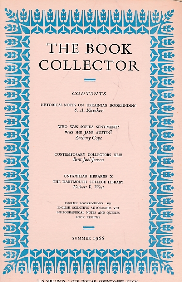 The Book Collector. Volume 15. No. 2. Summer 1966.