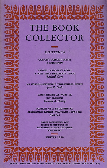 The Book Collector. Volume 25. No. 4. Winter 1976.