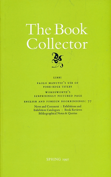 The Book Collector. Volume 46. No. 1. Spring 1997.