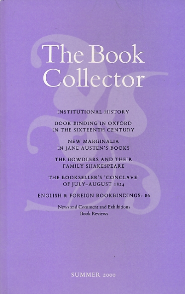 The Book Collector. Volume 49. No. 2. Summer 2000.