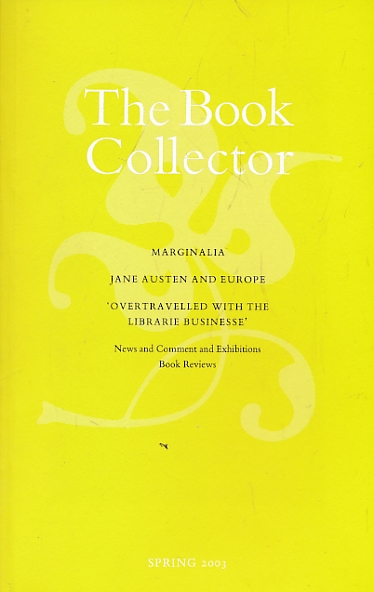 The Book Collector. Volume 52. No. 1. Spring 2003.