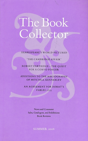 The Book Collector. Volume 57. No. 2. Summer 2008.