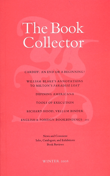 The Book Collector. Volume 57. No. 4. Winter 2008.