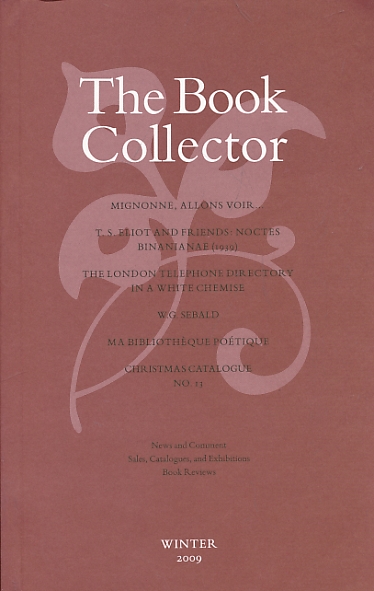 The Book Collector. Volume 58. No. 4. Winter 2009.
