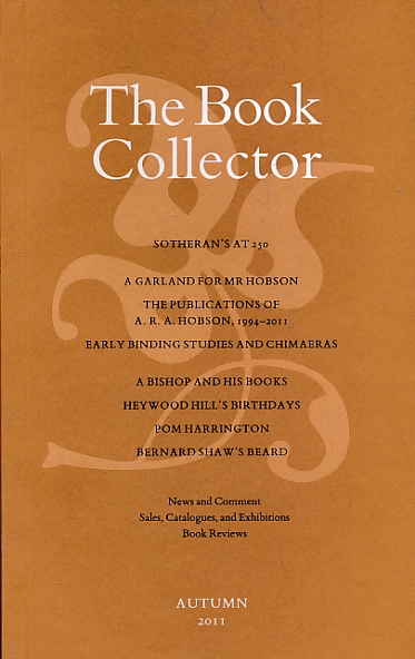The Book Collector. Volume 60. No. 3. Autumn 2011.