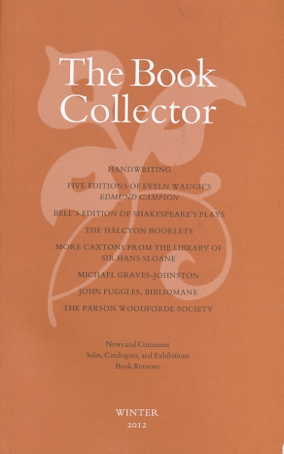 The Book Collector. Volume 61. No. 4. Winter 2012.