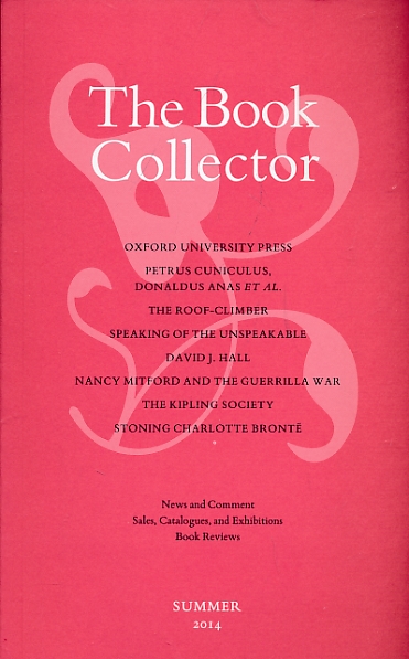 The Book Collector. Volume 63. No. 2. Summer 2014.