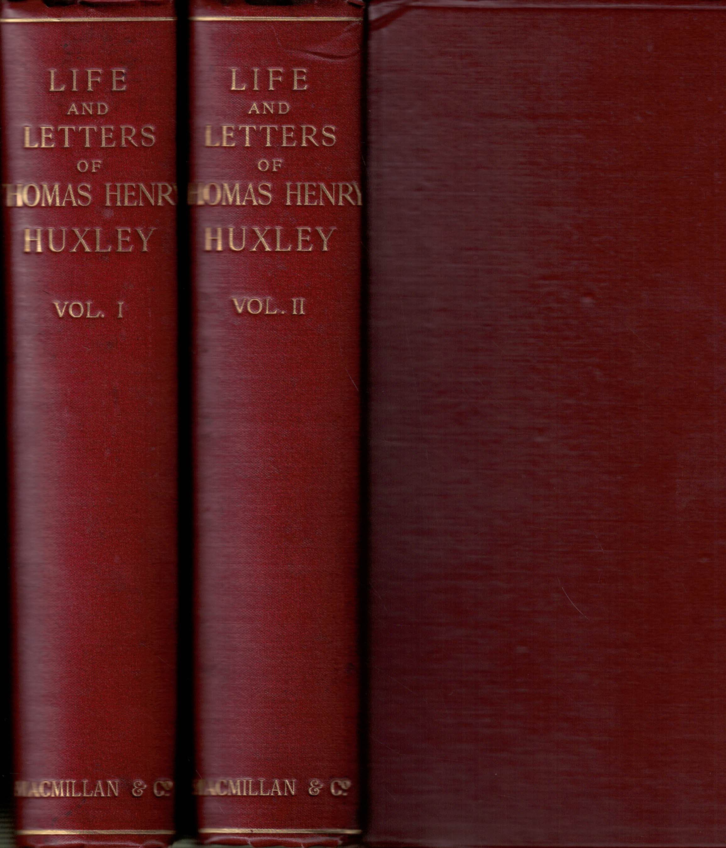HUXLEY, THOMAS HENRY; HUXLEY, LEONARD - Life and Letters of Thomas Henry Huxley. 2 Volume Set