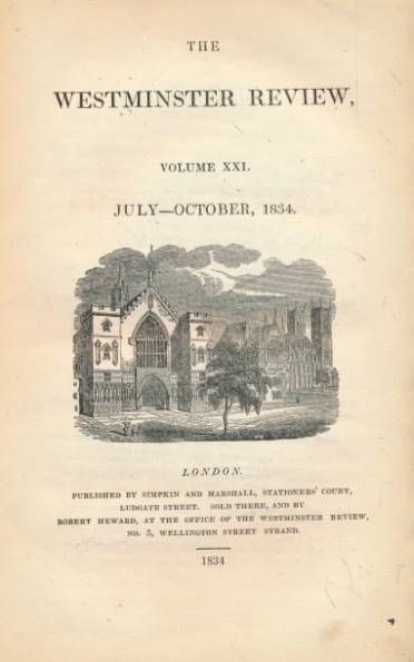 The Westminster Review. No. XLI [41]. July 1834.