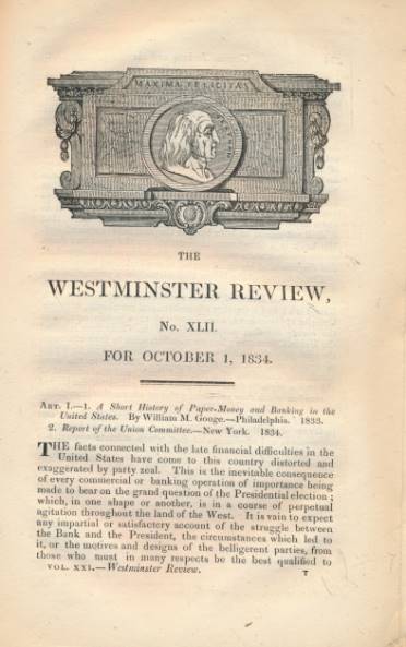 The Westminster Review. No. XLII [42]. October 1834.