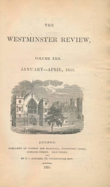 The Westminster Review. No. XLIII [43]. January 1835.