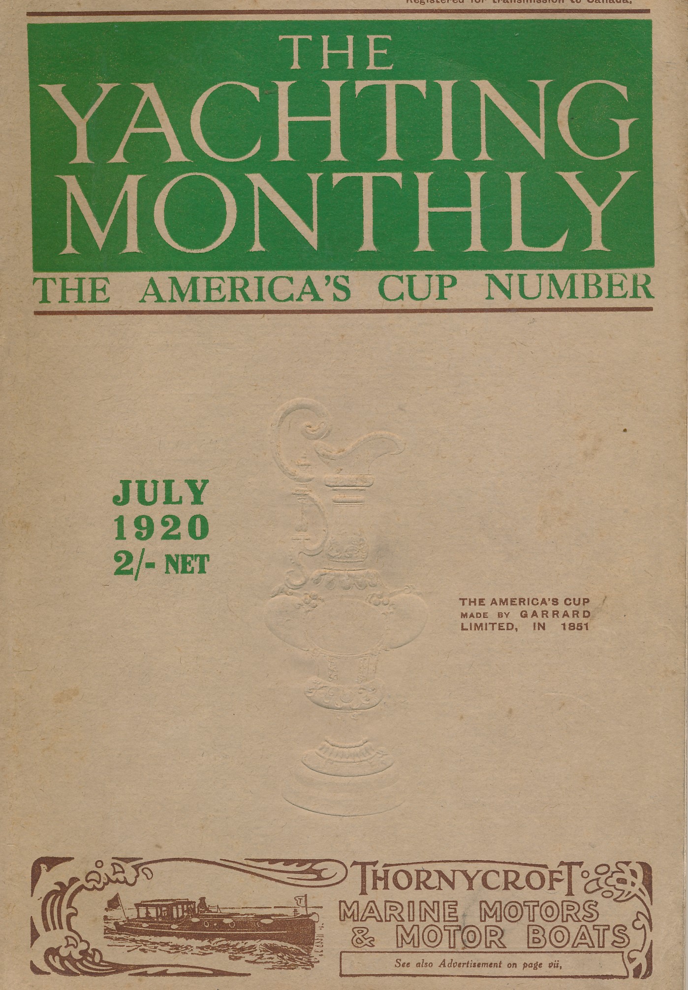 The Yachting Monthly.  Volume 171.- Vol. XXIX.  July, 1920.