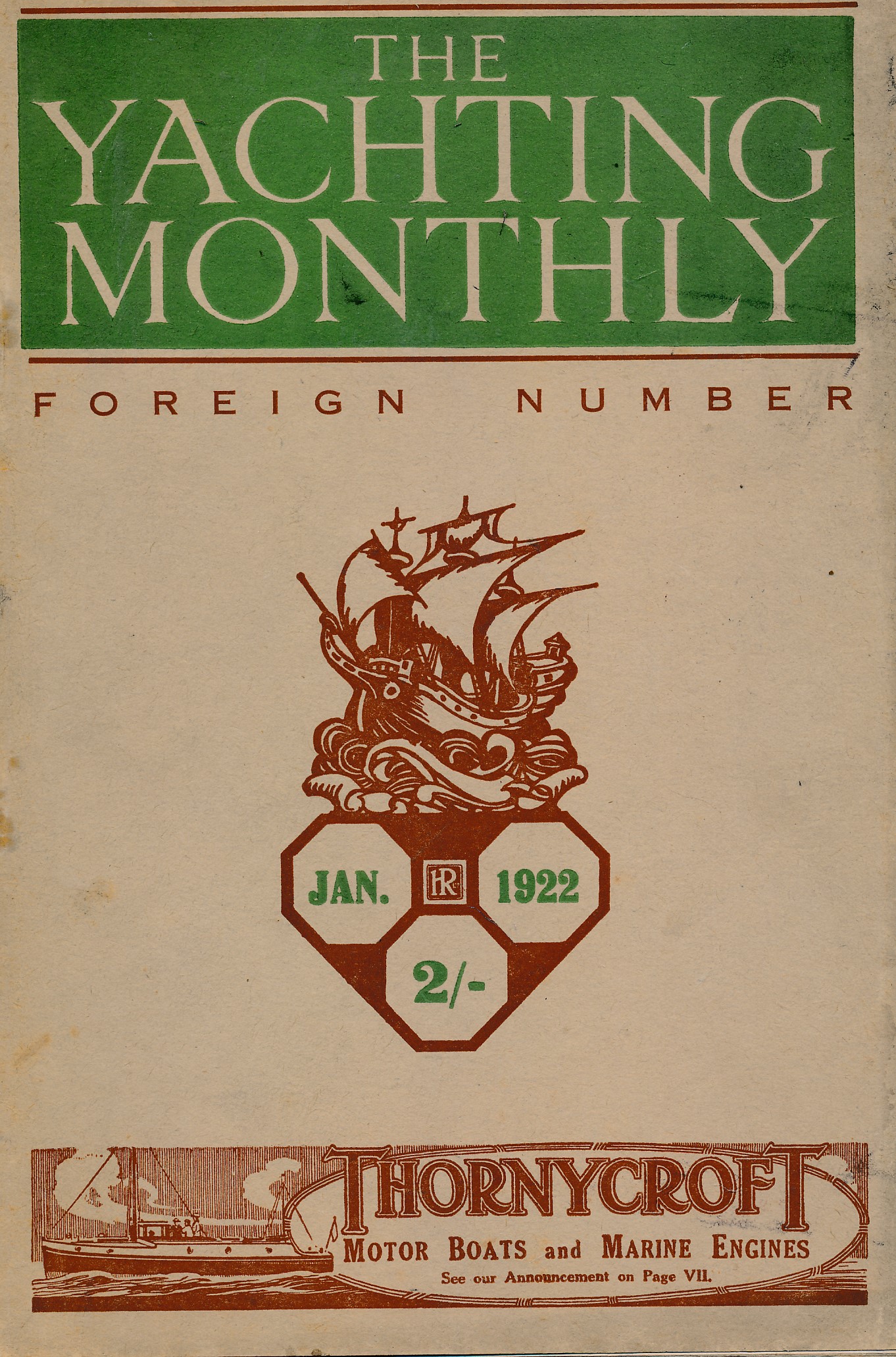 The Yachting Monthly.  Volume 189.- Vol. XXXII.  January, 1922.