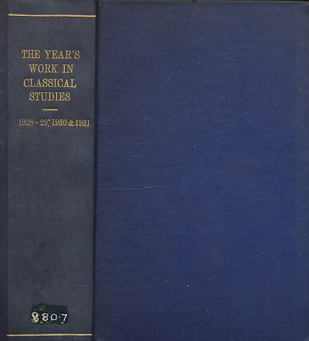 The Year's Work in Classical Studies. 1928-1931. 3 volumes bound as 1.