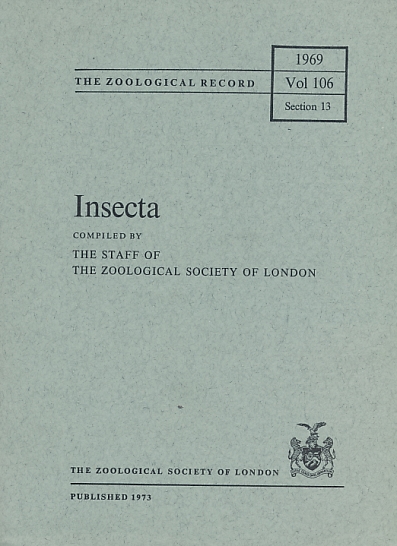 Insecta. The Zoological Record Volume 106 Section 13 1969.