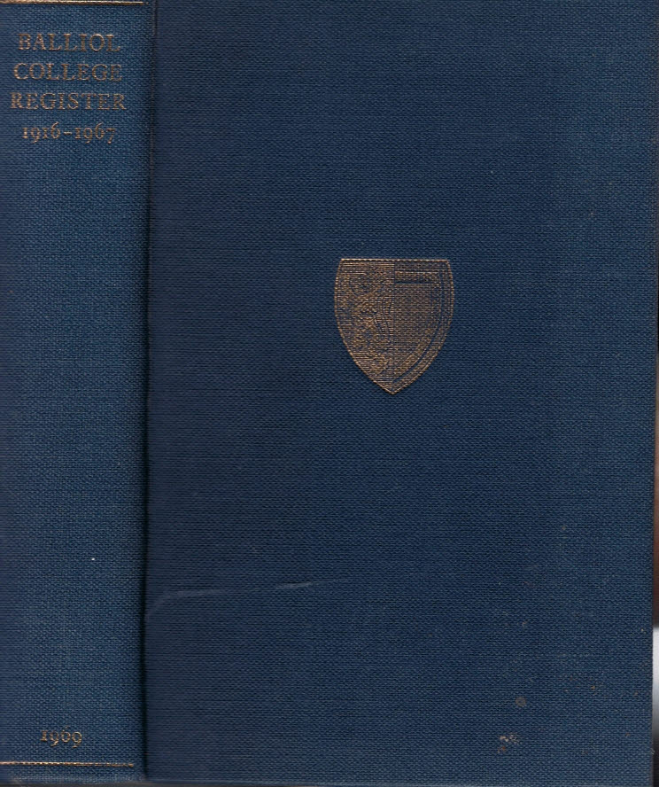 The Balliol College Register, 1916 - 1967