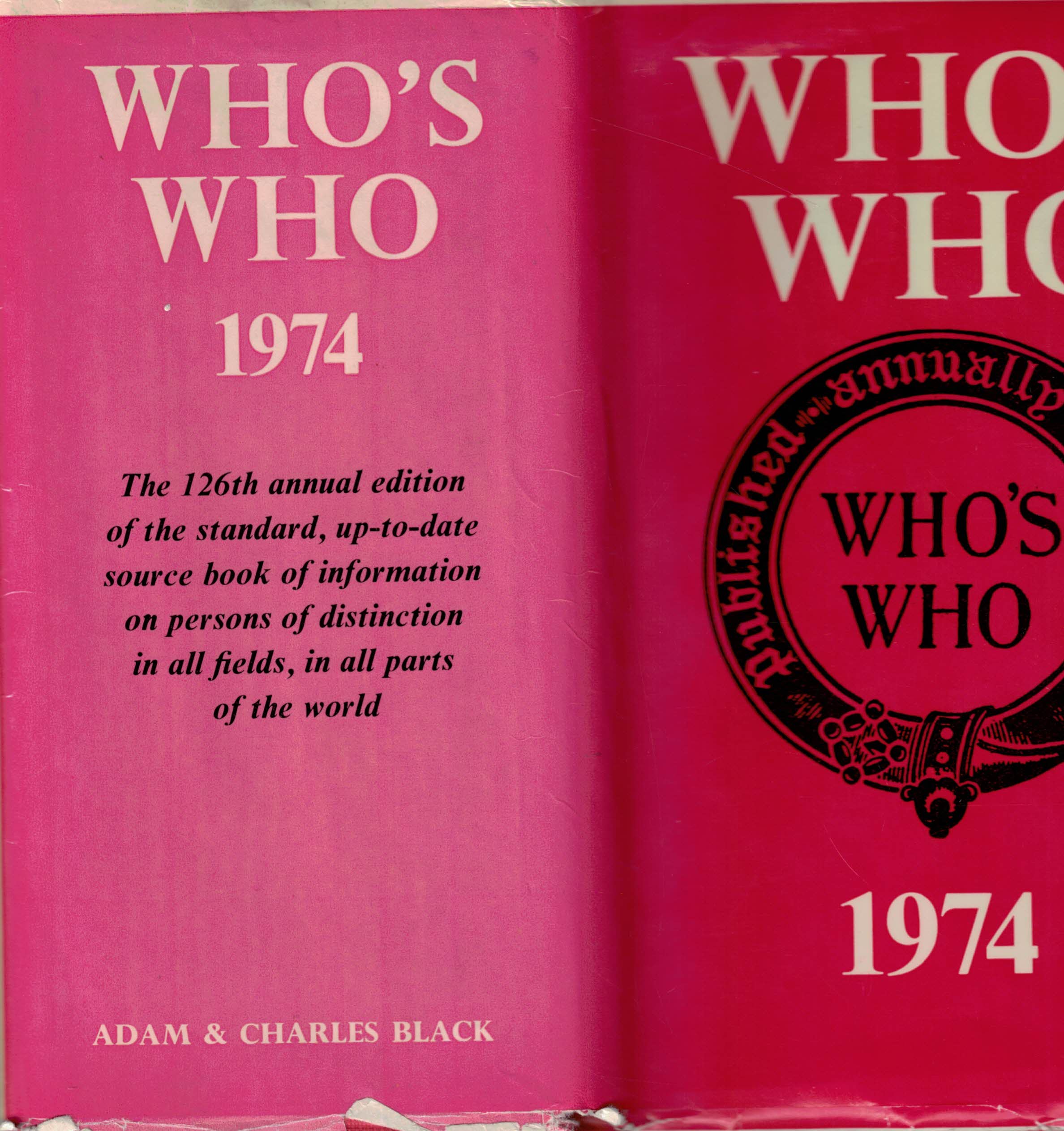 Who's Who 1974. An Annual Biographical Dictionary.