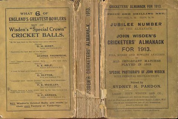 Wisden Cricketers' Almanack 1913. 50th edition.