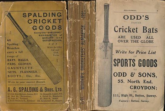 Wisden Cricketers' Almanack 1921. 58th edition.