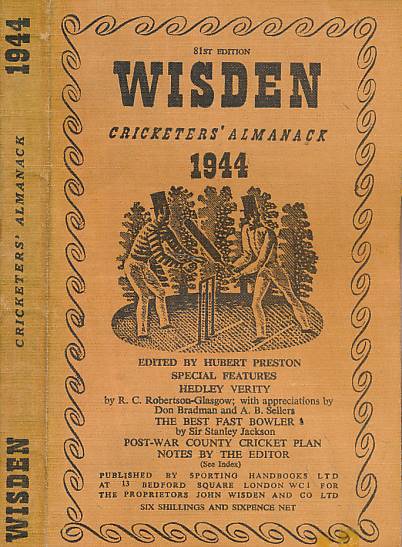 Wisden Cricketers' Almanack 1944. 81st edition.