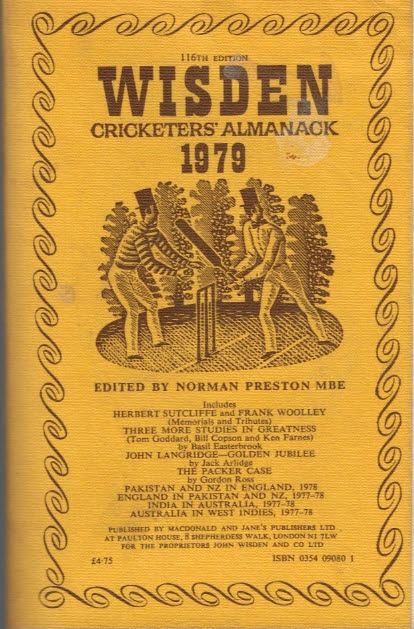 Wisden Cricketers' Almanack 1979. 116th edition.