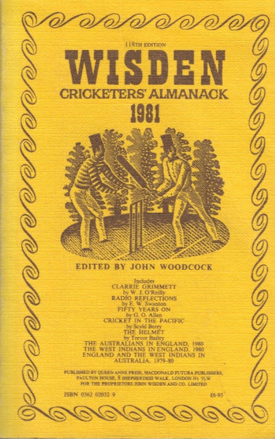 Wisden Cricketers' Almanack 1981. 118th edition.