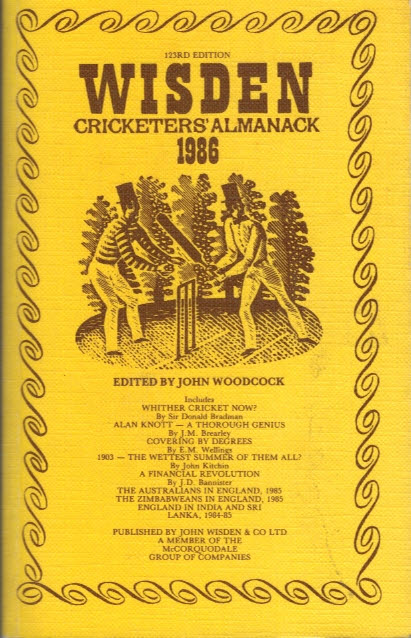 Wisden Cricketers' Almanack 1986. 123rd edition.