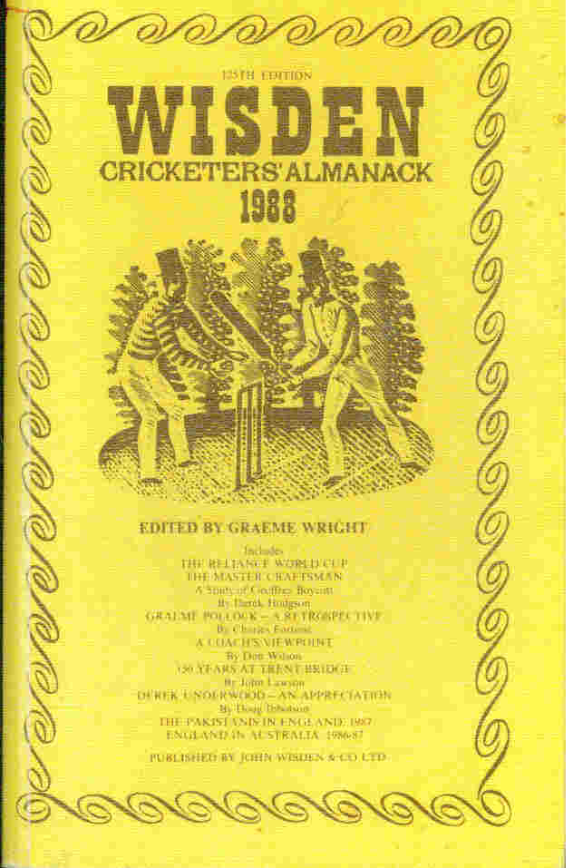 Wisden Cricketers' Almanack 1988. 125th edition.