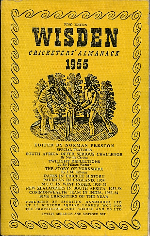 Wisden Cricketers' Almanack 1955. 92nd edition.