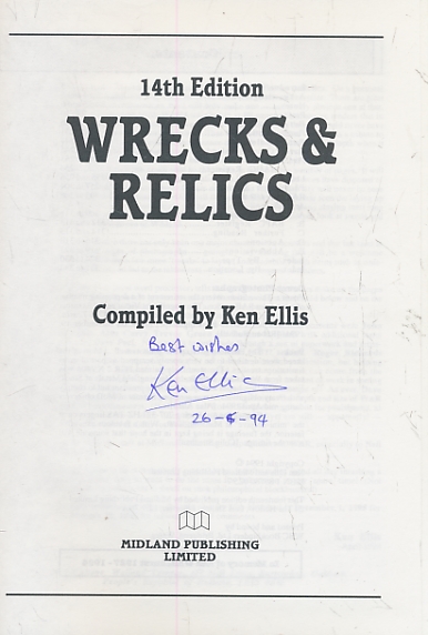 Wrecks & Relics. 14th Edition. Signed copy.