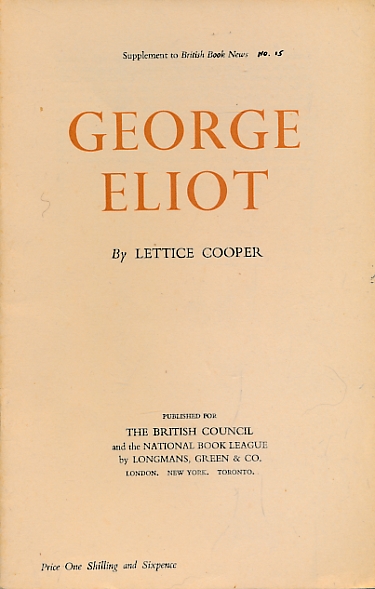George Eliot. Writers and their Work No. 15.