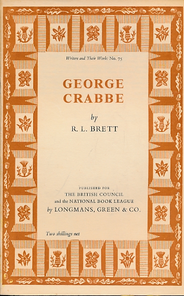 George Crabbe. Writers and their Work No. 75.