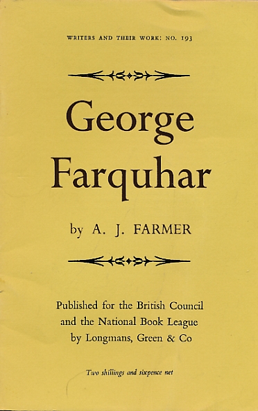 George Farquhar. Writers and their Work No. 193.